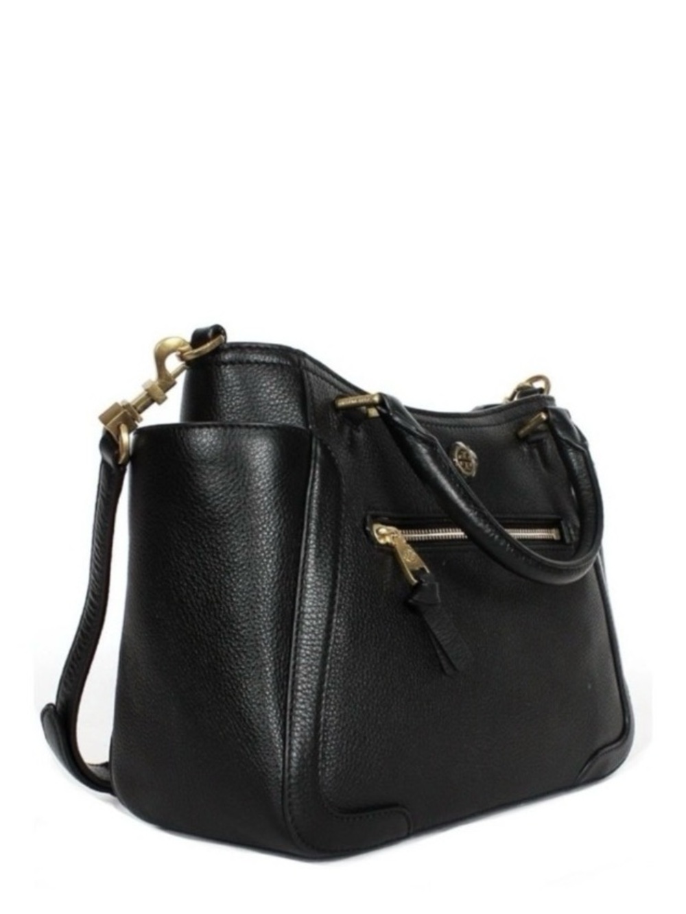 EUC TORY BURCH FRANCES PEBBLED LEATHER TWO HANDLE CONVERTIBLE CROSSBODY SATCHEL - Picture 5 of 14